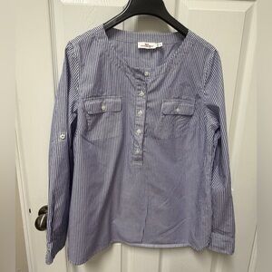 Vineyard Vines Navy Striped Women's Blouse